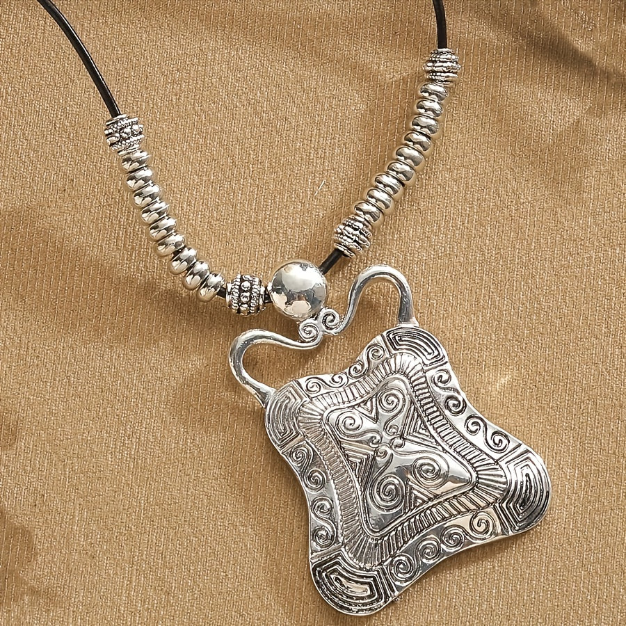 Vintage Antique Geometric Tribal Pendant Necklace