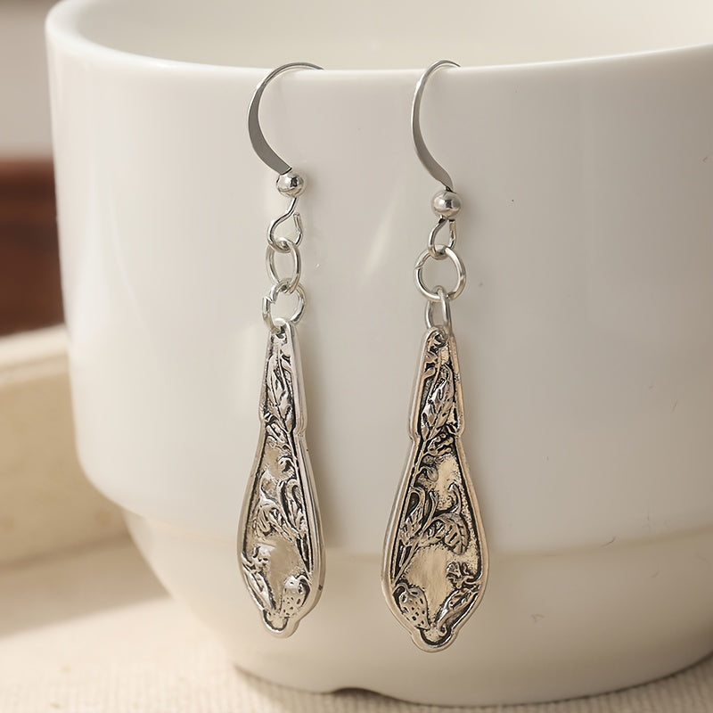 Elegant Vintage Spoon Silvery Earrings
