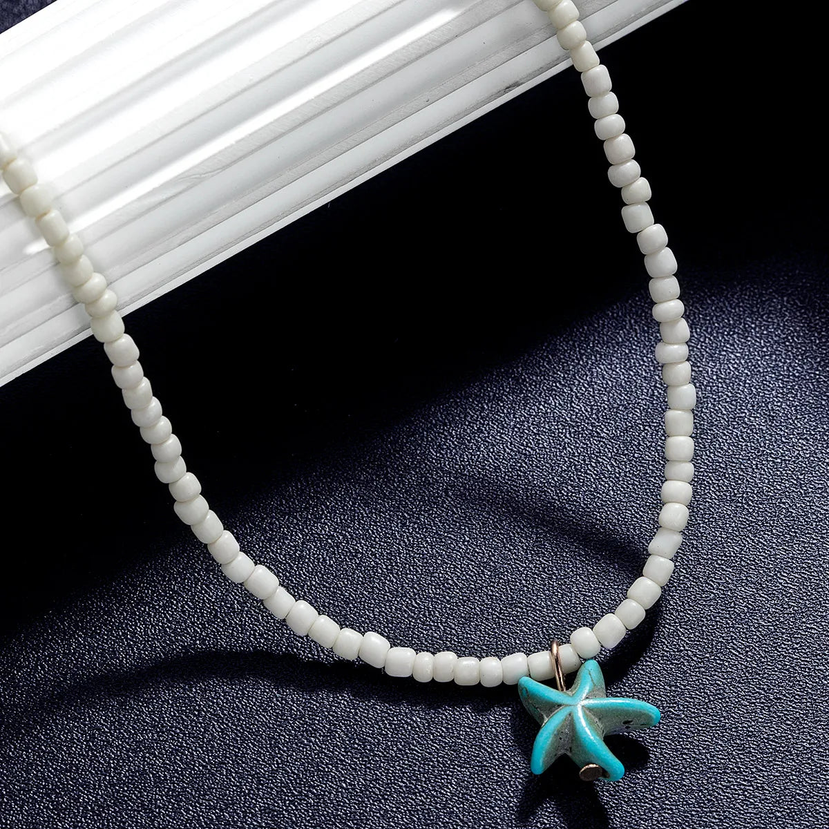 Chic Bohemian Turquoise Starfish Necklace