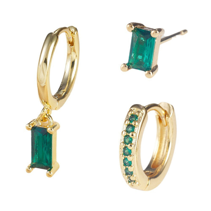 Cubic Zirconia Emerald Green | Gold