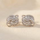 Intertwined Diamond Knot Stud Earrings