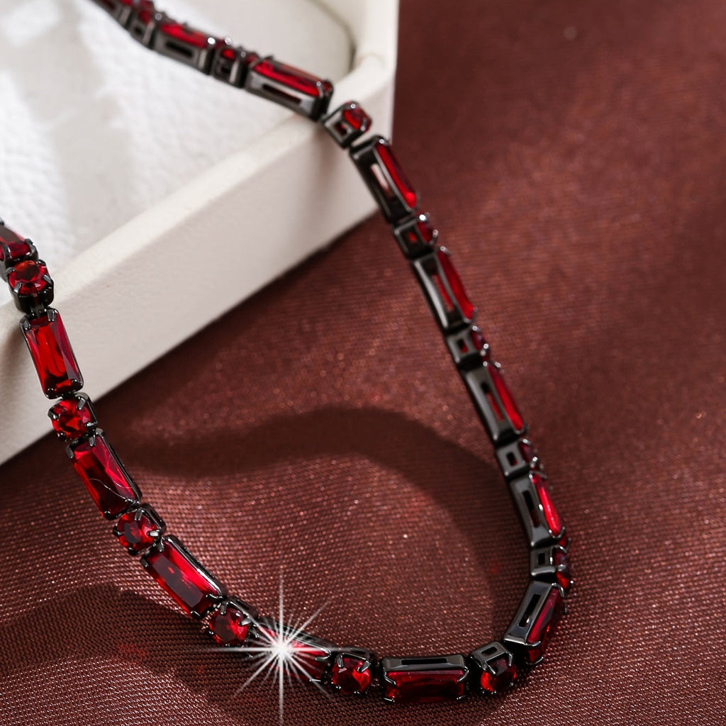 Elegant Vintage Zirconia Ruby Gold Plated Bracelet