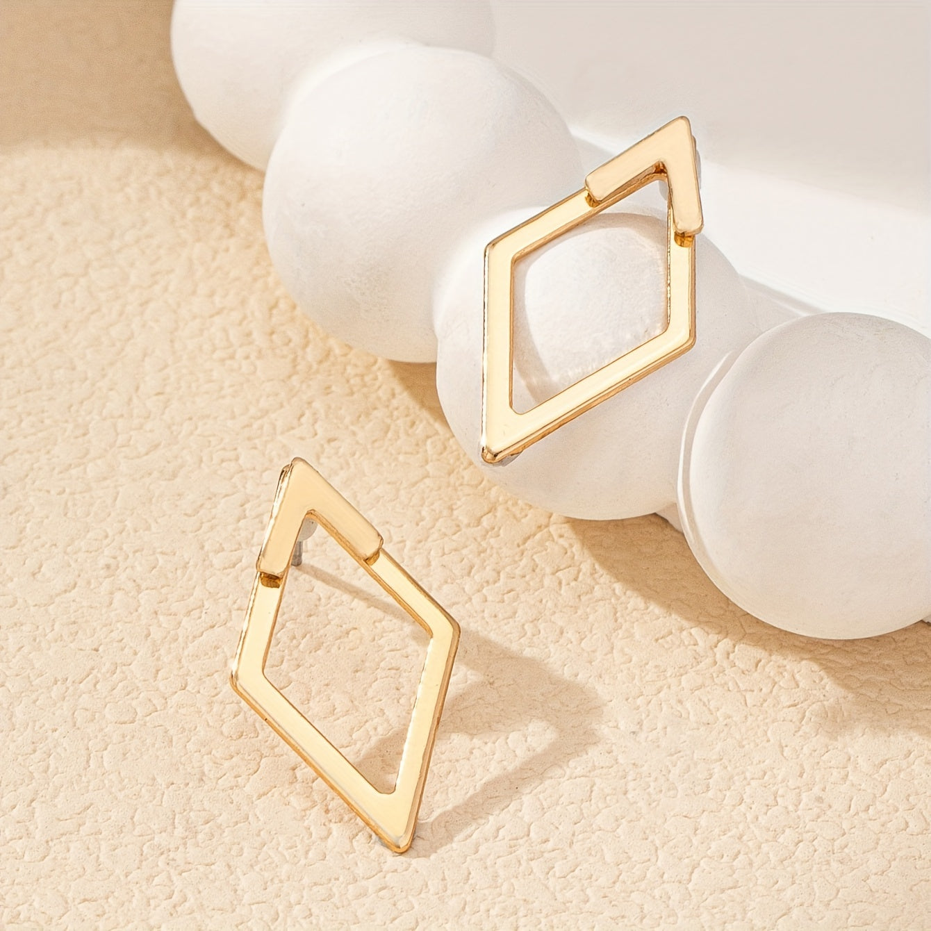 Geometric Gold Plated Cutout Earrings