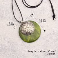 Bohemian Retro Style Spiral Medallion Pendant Long Necklace
