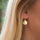 Round Shape Hammered Zinc Alloy Disc Drop Earrings