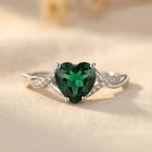 Elegant Emerald Zirconia Claw Set Ring