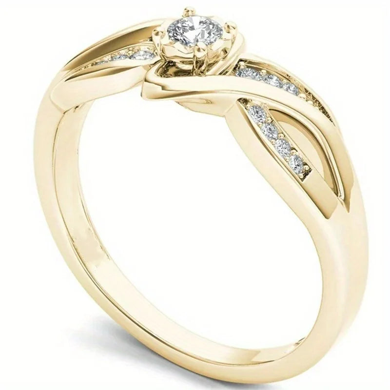 Elegant Luxury Gold Stone Ring