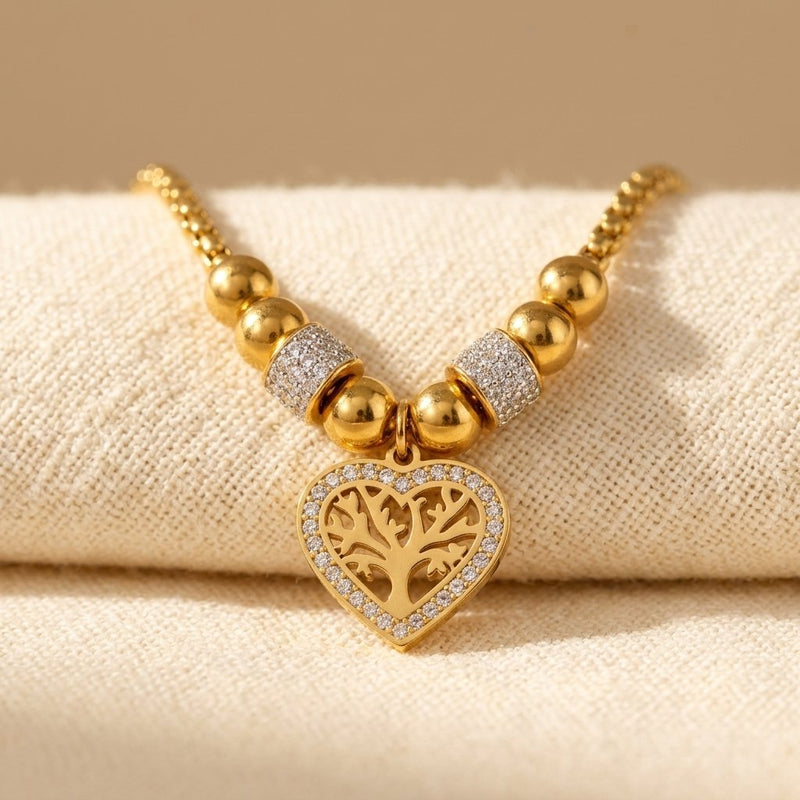 Elegant Stainless Steel Tree Life Necklace