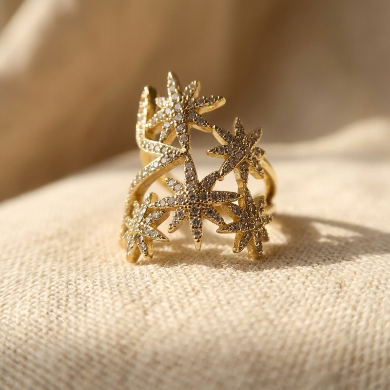 Elegant Vintage Geometric Gold Plated Ring
