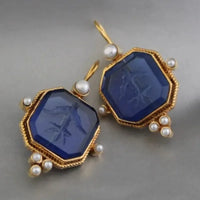 Elegant Vintage Geometric Pearl Pendant Drop Earrings