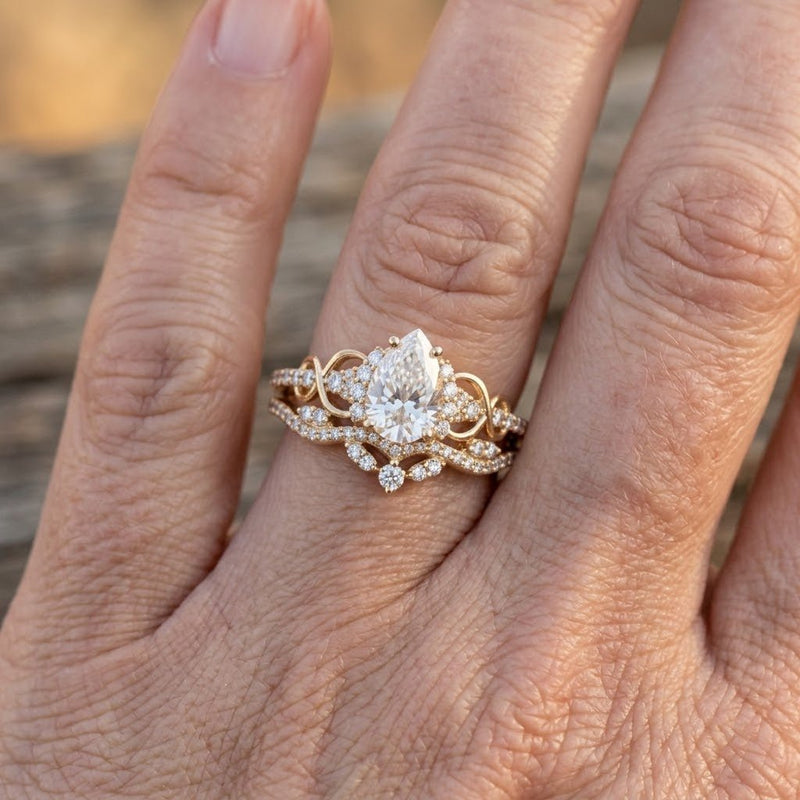 Engagement Ring Golden Plated Alloy