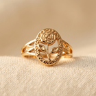 Rose Pattern Oval Ring