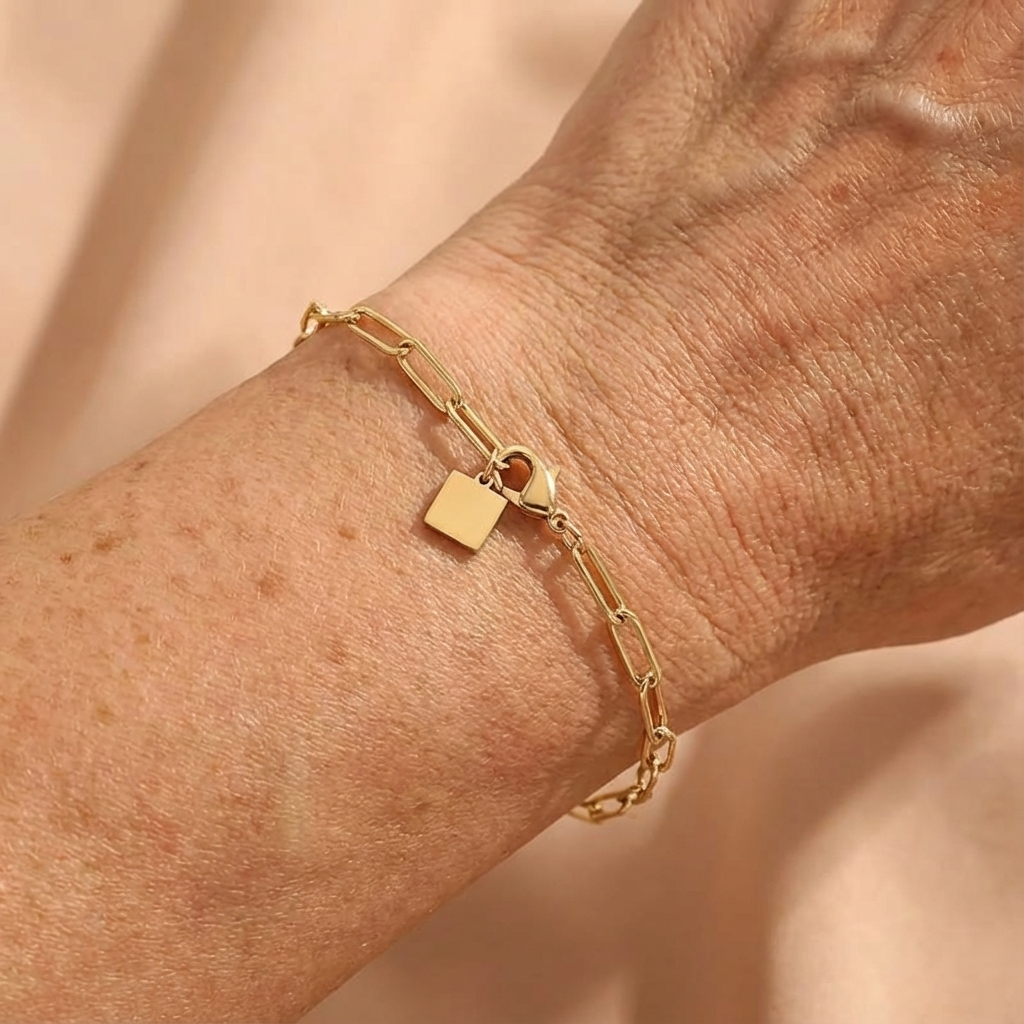 Adjustable Paperclip Gold Bracelet
