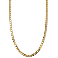 Flat Link Curb Chain Necklace | White Gold