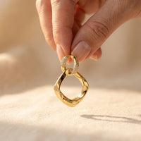 Gold Pavé Diamond Link Drop Earrings
