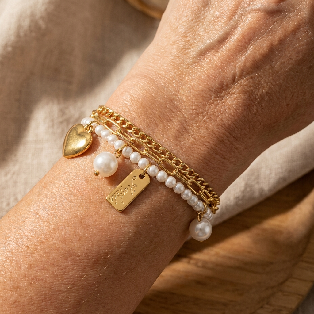 Elegant Vintage Layered Pearl Beaded Bracelet