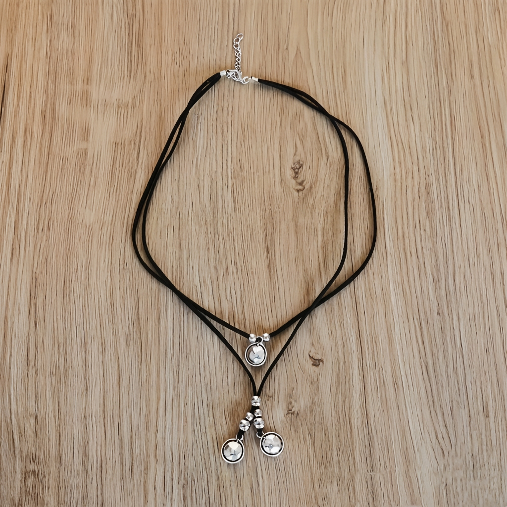 Vintage Zinc Alloy Double Layer Pendant Choker Necklace