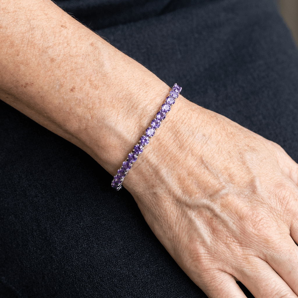 Elegant Boho Purple Zirconia Crystal Tennis Bracelet