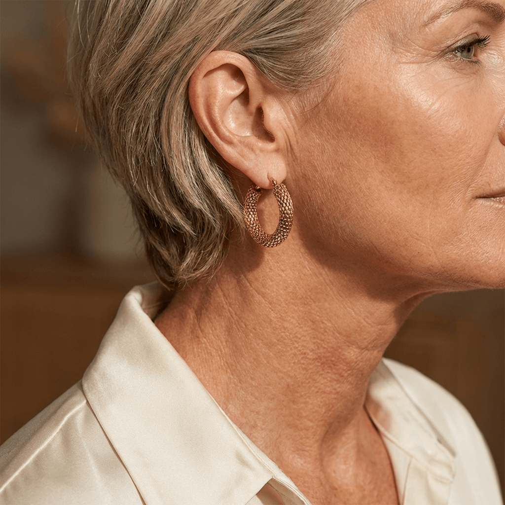 Golden Scale Hoop Earrings