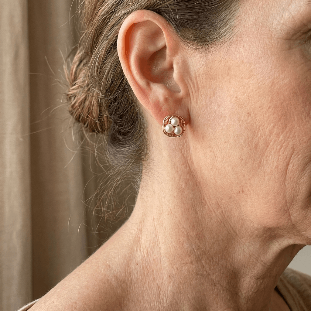 Vintage Pearl Nest Earrings