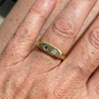 Vintage Celestial Blue Star Gold Plated Ring