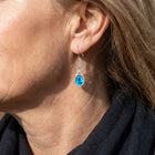 Moss Agate Rounded Drop Bright Earrings