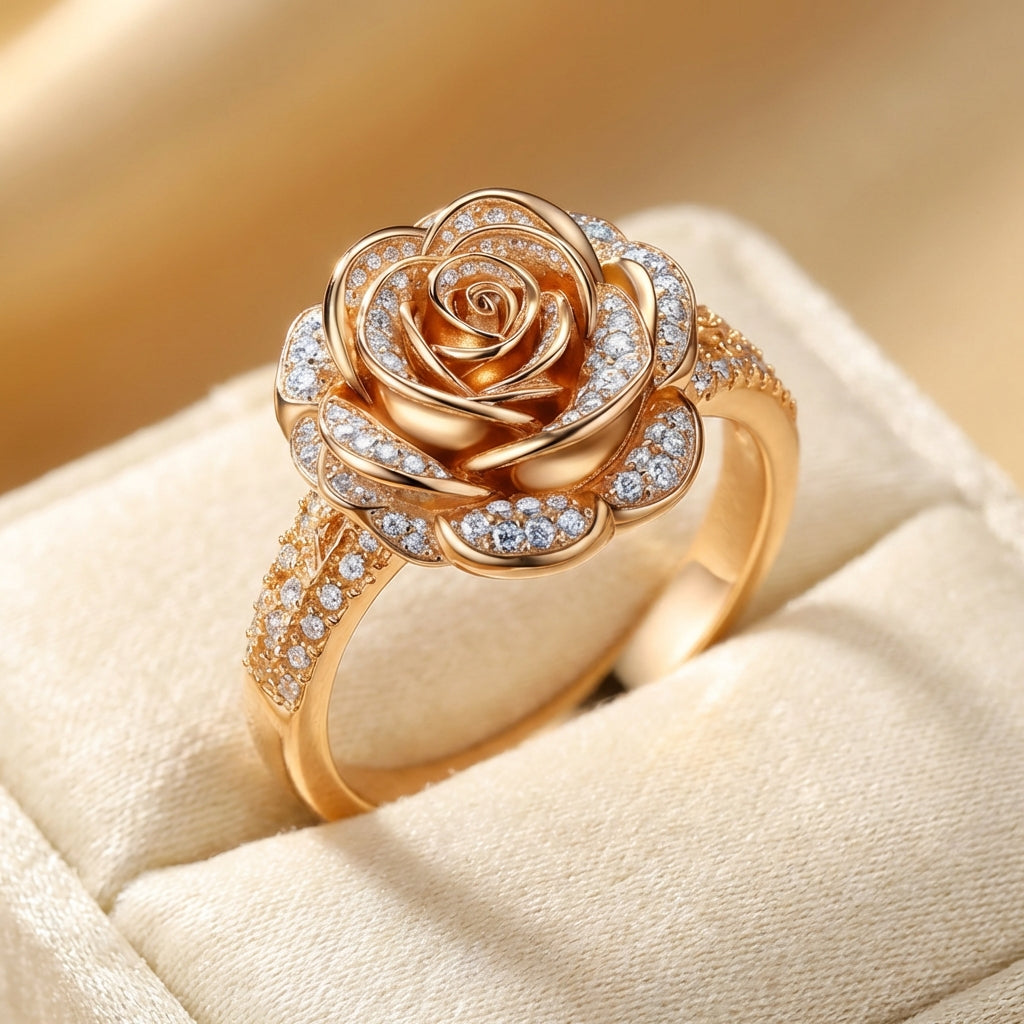 Golden Rose Bloom Ring
