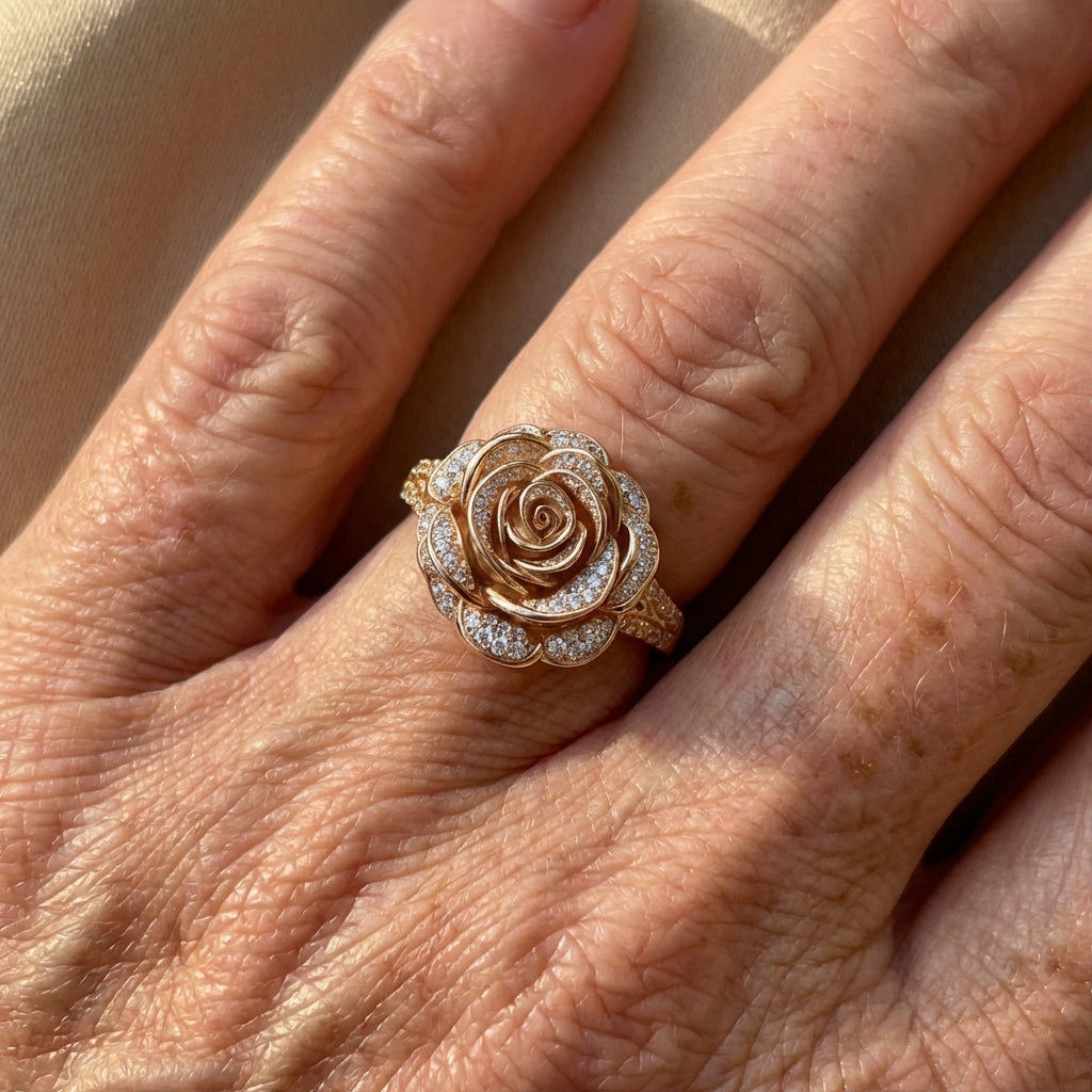 Golden Rose Bloom Ring