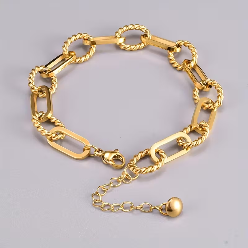 Vintage Twist Chain Gold Bracelet
