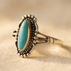 Retro Turquoise Marquise Ring Bohemian Ethnic Statement Ring