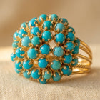 Vintage Turquoise Cluster Cocktail Ring