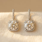 925 Sterling Silver Elegant Moissanite Halo Stud Earrings Wholesale In Earring