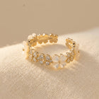 Zirconia Gold Flower Ring