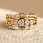 4-Piece Ring Set: Comfortable Synthetic Zirconia Inlaid Ring