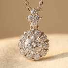 Elegant 925 Sterling Silver Moissanite Round Pendant Necklace With Del