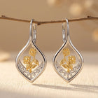 Sunflower Earrings 925 Sterling Silver Filigree Gold Plated Leverb Earring