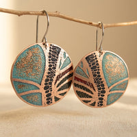 Large Disc Earrings Bohemian Tree Life