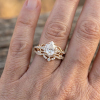 Engagement Ring Golden Plated Alloy