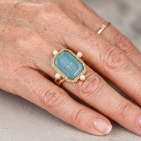 Turquoise Drop Ring Gold