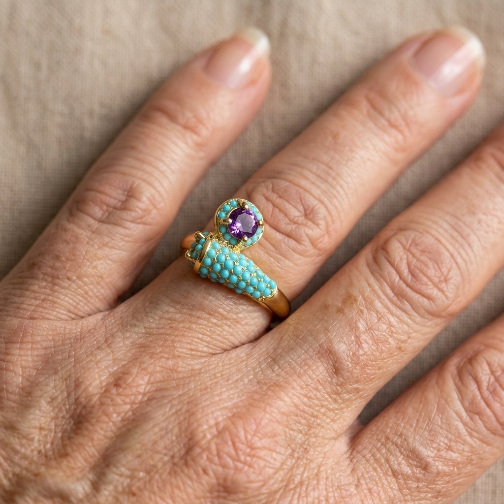 Turquoise Minimalist Ring Gold