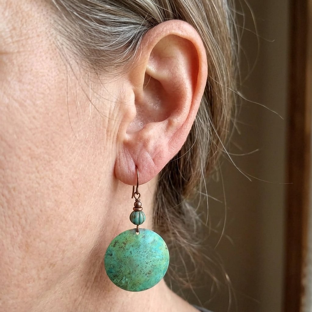 Bohemian Vintage Large Disk Dangle Earrings