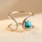 Bohemian Turquoise Resin Inlay Adjustable Ring