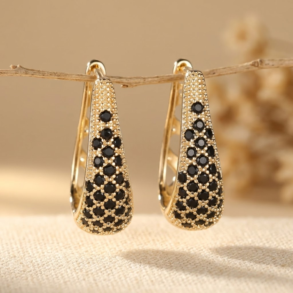 Geometric Drop Earrings Gold
