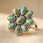 Turquoise Vintage Resin Flower Ring