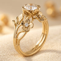 Exquisite Inlay Synthetic Zirconia Flower Ring