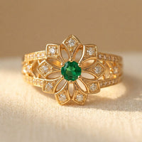 Hollow Ethnic Zirconia Ring