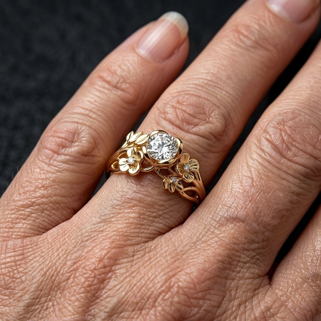 Exquisite Inlay Synthetic Zirconia Flower Ring