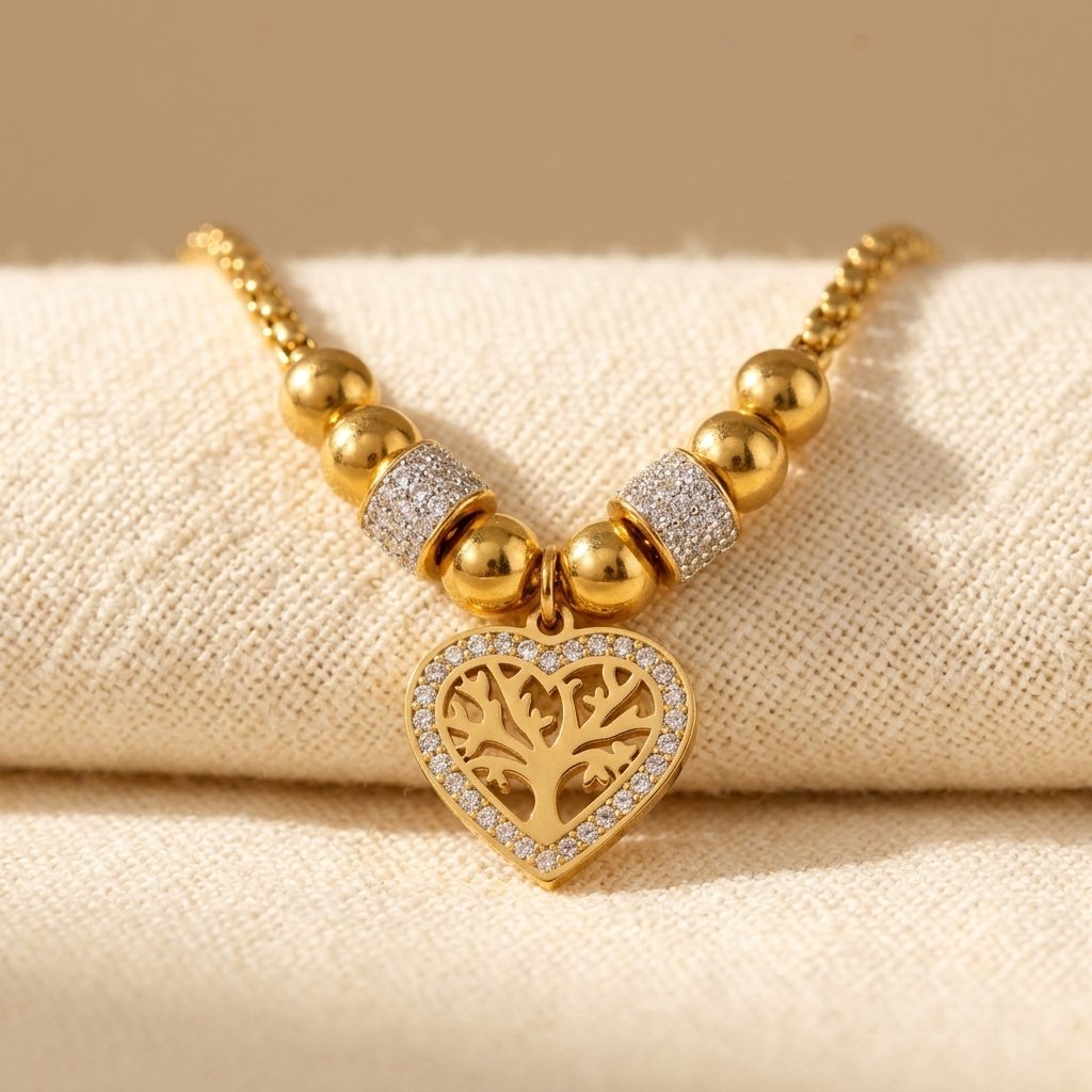 Elegant Stainless Steel Tree Life Necklace