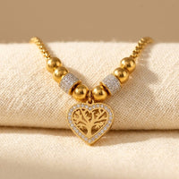 Elegant Stainless Steel Tree Life Necklace