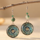 Blue Dangling Mandala Earrings